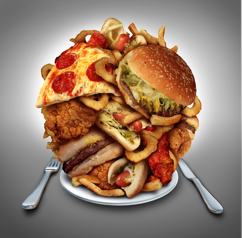 Fast,Food,Diet,Concept,Served,On,A,Plate,Of,Greasy