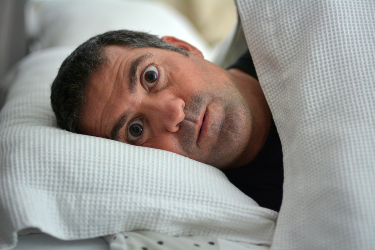 Sleeplessness,Man,Suffering,From,Insomnia,Sleep,Disorder,Awake,In,Bed.